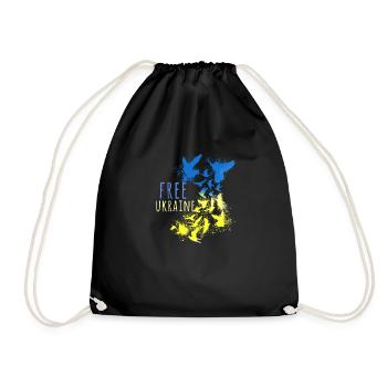 ukraine,free Ukraine,peace,peace,doves,flag - Drawstring Bag - black - Front