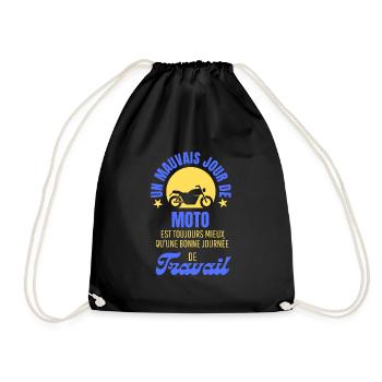 UN MAUVAIS JOUR DE MOTO MEILLEUR QUE LE TRAVAIL - Sac de sport léger - noir - Devant