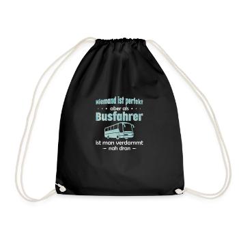 Busfahrer lustiger Spruch Bus Geschenk - Turnbeutel - Schwarz - Vorne