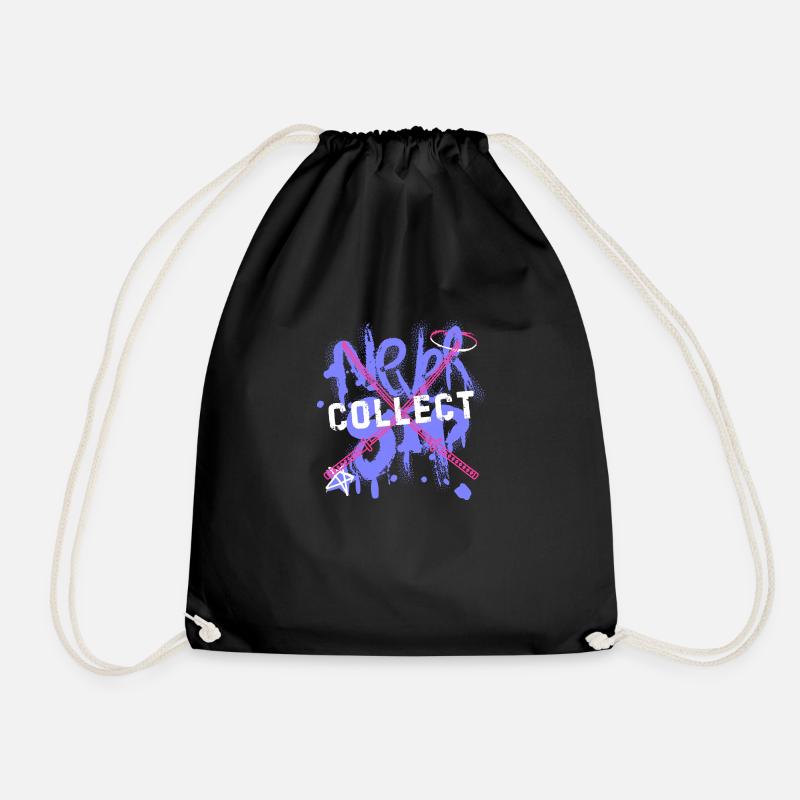 Never stop - Drawstring Bag - black