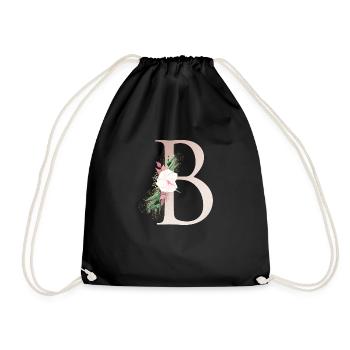 Monogramme B Floral personnalisable - Sac de sport léger - noir - Devant