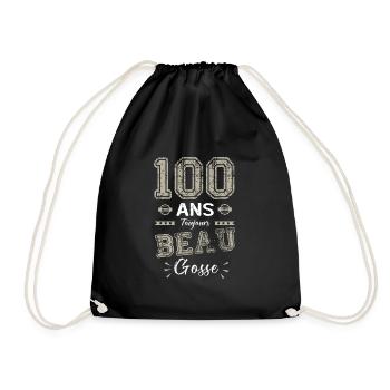 100 ans toujours beaugosse cadeau 100e anniversaie - Sac de sport léger - noir - Devant