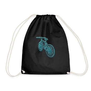 VTT, vélo, vélo, lignes, bleu - Sac de sport léger - noir - Devant