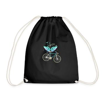 ailes d’ange, ailes, ailes d’ange, vélo, vélo - Sac de sport léger - noir - Devant