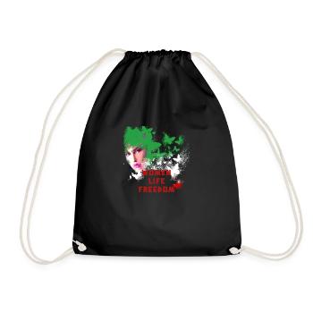 women life freedom,iran,women life freedom - Drawstring Bag - black - Front