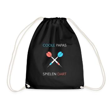 Cool dads playing darts - Drawstring Bag - black - Front