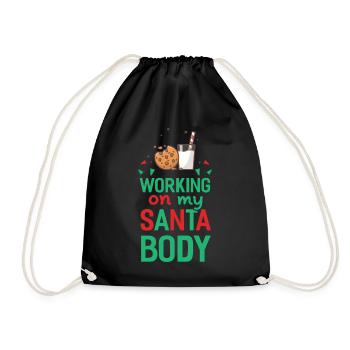 Mon corps de Père Noël - Cadeau, Noël, Noël - Sac de sport léger - noir - Devant