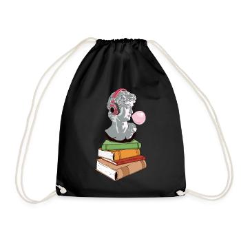 Downtown Girl Aesthetic Statue Of David Coquette - Drawstring Bag - black - Front