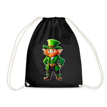 Saint Patricks Day Irish Kobold Leprechaun Wichtel - Turnbeutel - Schwarz - Vorne