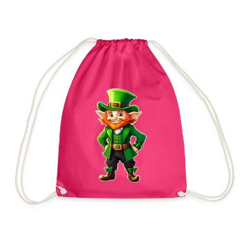 Saint Patrick's Day Irish Leprechaun Leprechaun Imp - Drawstring Bag - fuchsia - Front