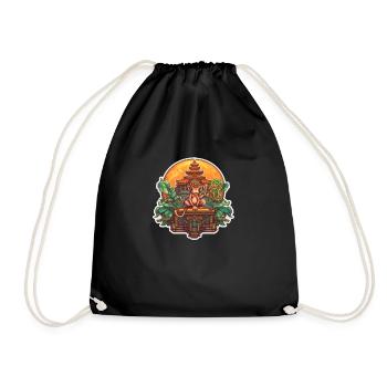 Balinese monkey temple - Drawstring Bag - black - Front