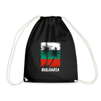 Bulgarien Flagge Bulgarische Fahne Goldstrand - Turnbeutel - Schwarz - Vorne