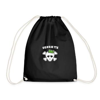 Pirate Henriette Design for girls and women - Drawstring Bag - black - Front