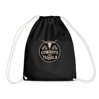 Cowboys And Tequila Womens - Drawstring Bag - black - Front