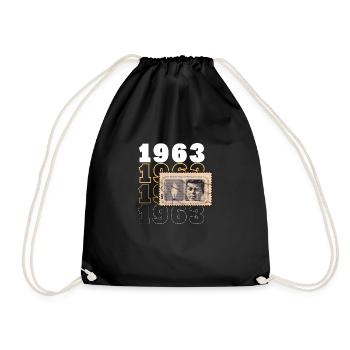 Born 1963 - Drawstring Bag - black - Front