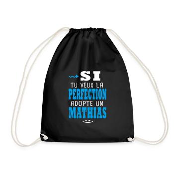 Mathias Si tu veux la perfection adopte un mathias - Sac de sport léger - noir - Devant