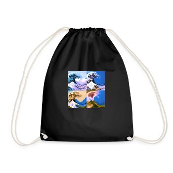 Vague de kanagawa, vague, illustration, Japon, bleu - Sac de sport léger - noir - Devant