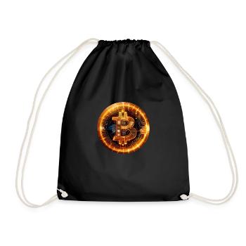 Bitcoin glow round - Turnbeutel - Schwarz - Vorne