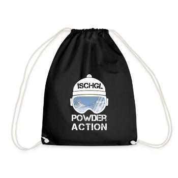 Ischgl Powder Action Geschenk - Turnbeutel - Schwarz - Vorne