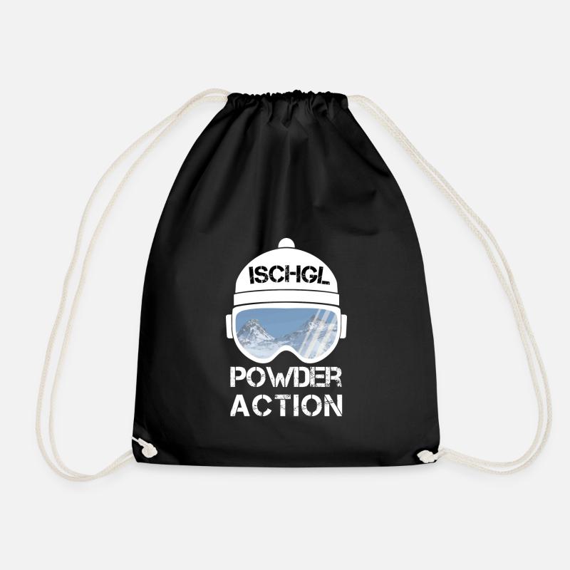 Ischgl Powder Action Geschenk - Turnbeutel - Schwarz