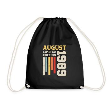 Août 1989 - Cadeau anniversaire Août 1989 Août - Sac de sport léger - noir - Devant