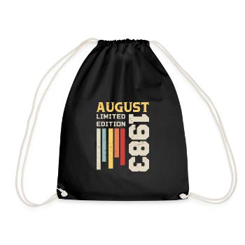 Août 1983 - Cadeau anniversaire Août 1983 Août - Sac de sport léger - noir - Devant