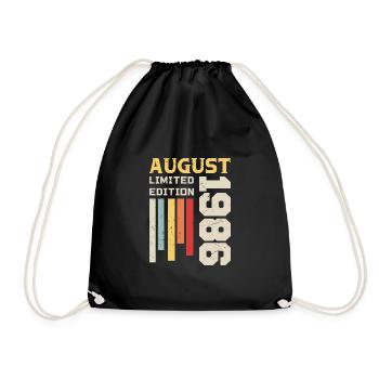 Août 1986 - Cadeau anniversaire Août 1986 Août - Sac de sport léger - noir - Devant