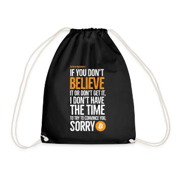 Satoshi Nakamoto talks about Bitcoin - Drawstring Bag - black - Front