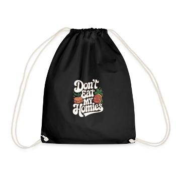 Don't Eat My Homies Tierschutz Veganer - Turnbeutel - Schwarz - Vorne