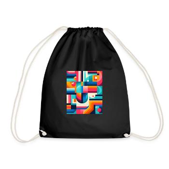 Fractal Symphony - Boxy T-Shirt Design für Damen. Traum - Turnbeutel - Schwarz - Vorne