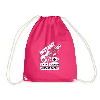 Instant Bass Player Einfach Kaffee hinzufügen - Turnbeutel - Fuchsia - Vorne