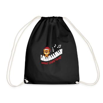 Piano Tiger Piano I Animals | Christmas - Drawstring Bag - black - Front