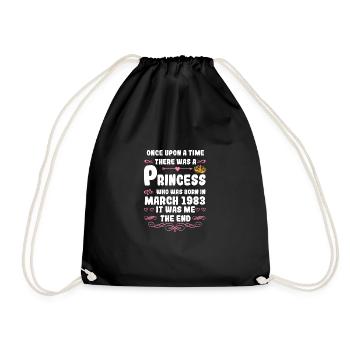 Il était une fois une princesse. Naissance en mars 1983 - Sac de sport léger - noir - Devant
