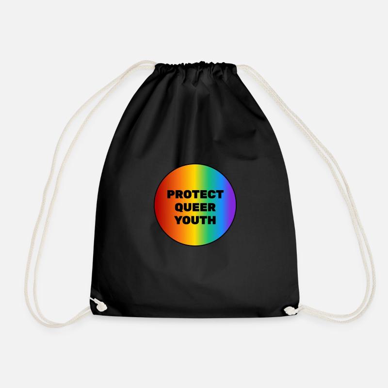 Protect Queer Youth - Drawstring Bag - black