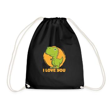 Dino I love you - Sac de sport léger - noir - Devant