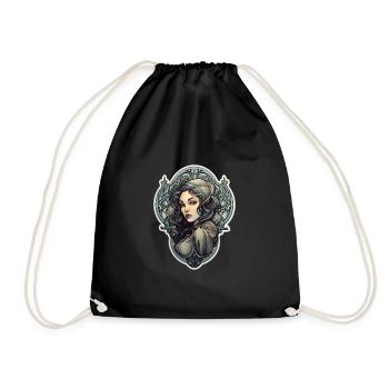 Goth Fille Gothique Mystique Moyen Âge - Sac de sport léger - noir - Devant