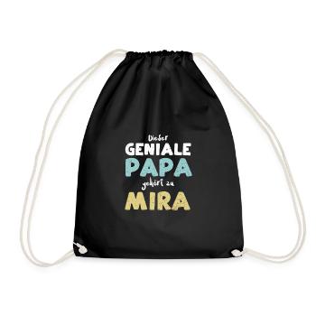 Dieser Geniale Papa Gehört Zu Mira - Turnbeutel - Schwarz - Vorne