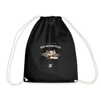 Cool Grandpas Ride Motorcycles - Drawstring Bag - black - Front