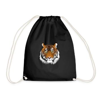 Tiger's head - Drawstring Bag - black - Front