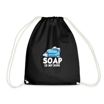 Seife Soap Hygiene Waschen Seifenherstellung - Turnbeutel - Schwarz - Vorne