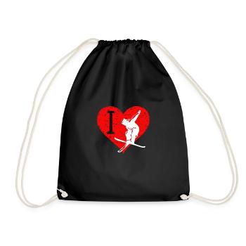 I Love Freestyle Ski 2 - Turnbeutel - Schwarz - Vorne