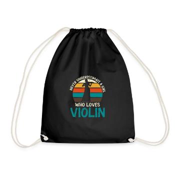 Violin Violinist Orchestra Lovers of classical music - Drawstring Bag - black - Front