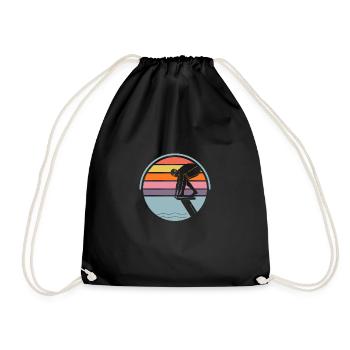 Swimming Sports Swimming pool Swimmers Swimming Lie - Drawstring Bag - black - Front