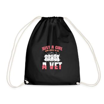 Juste une fille qui aime être un amoureux vétérinaire - Sac de sport léger - noir - Devant