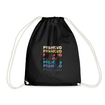 Pêcheur Pêche Canne à pêche Amateur d’hameçon - Sac de sport léger - noir - Devant