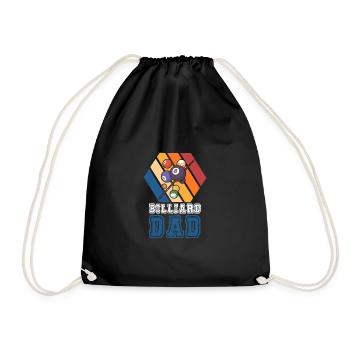 Billiards American Flag Pool Player Snooker - Drawstring Bag - black - Front