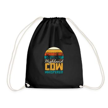 Drôle de vache highland scottish cute cattle sp - Sac de sport léger - noir - Devant