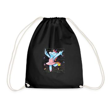 Einhorn mittelfinger witzig geschenkidee - Turnbeutel - Schwarz - Vorne