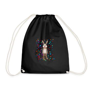 lapin artistique - Sac de sport léger - noir - Devant