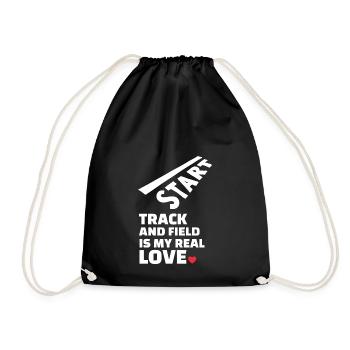 I love athletics - Drawstring Bag - black - Front